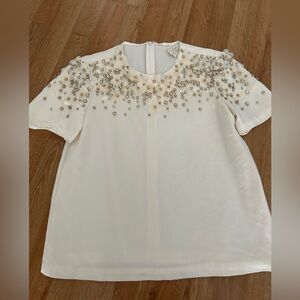 Kate Spade Cream Embellished Blouse